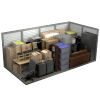 Digital rendering of a packed 10 by 20 storage unit.