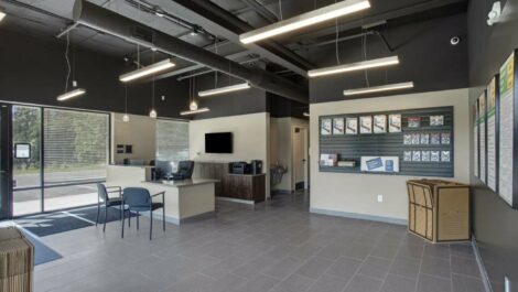 Office and merchandise at Mini Storage Depot on Eastern Avenue.